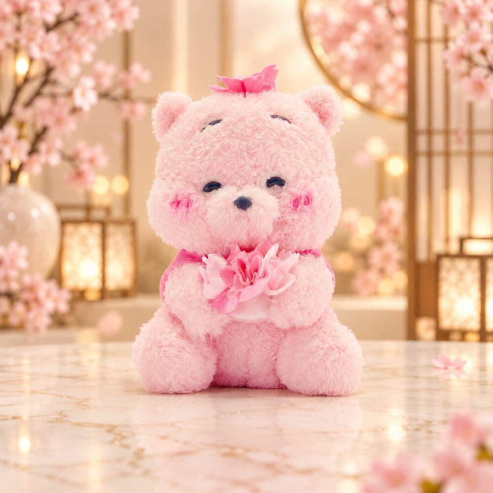 Disney Winnie the Pooh Sakura Plush Japan Pink Cherry Blossom 8" Exclusive